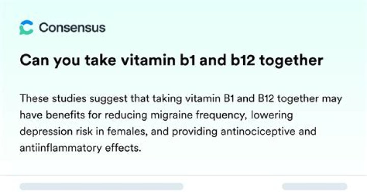 Can you take vitamin B1 and B12 together?