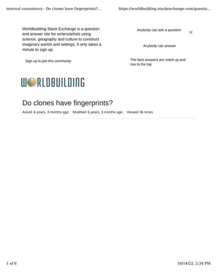 Do clones have fingerprints?