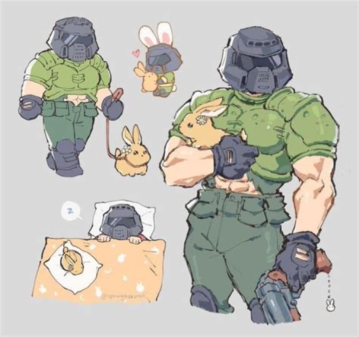 Does Doomguy have a pet rabbit?
