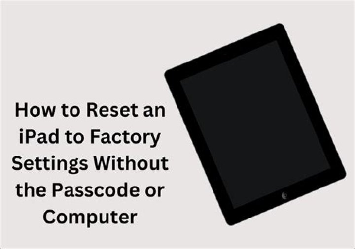How do I reset my iPad to factory settings without the passcode or computer?