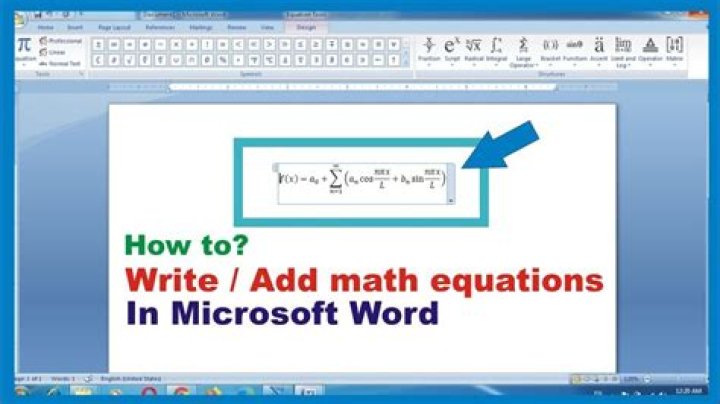 How do I write equations in Word?