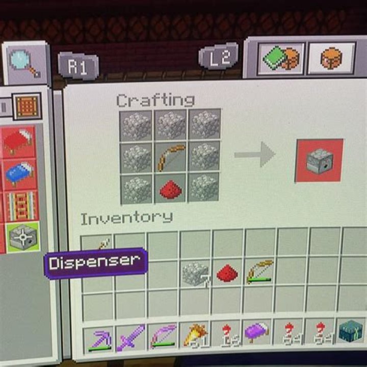 How do u make a dispenser in Minecraft?