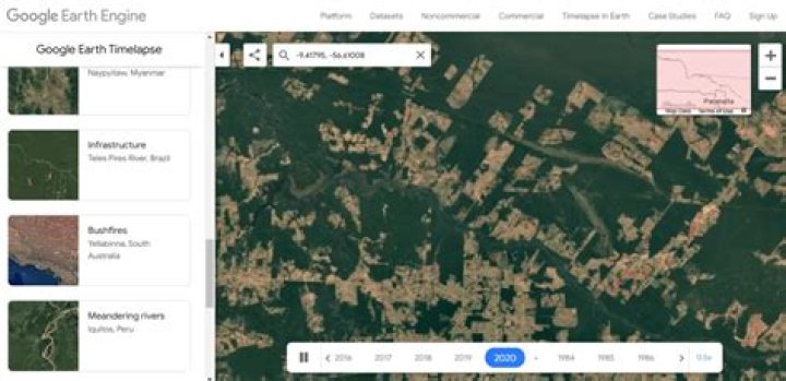 How do you go back in time on Google Earth?