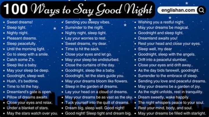 How do you say good night in romantic way?