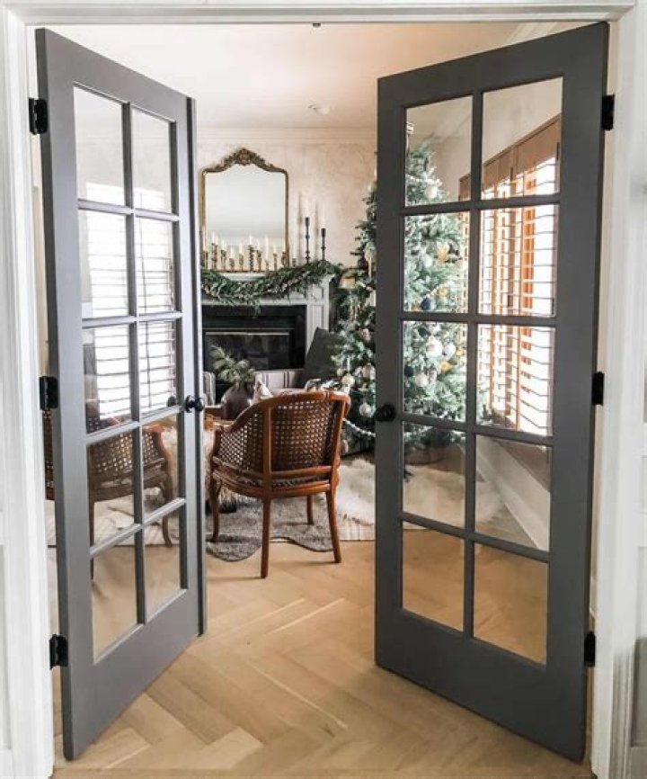 How do you secure a French door with wind?