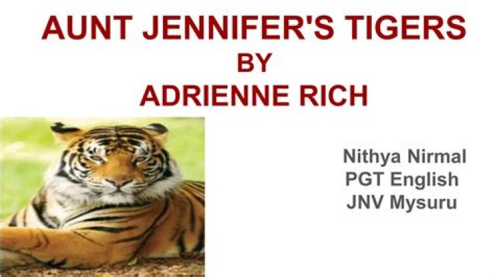 How is imagery used in Aunt Jennifer's tigers?