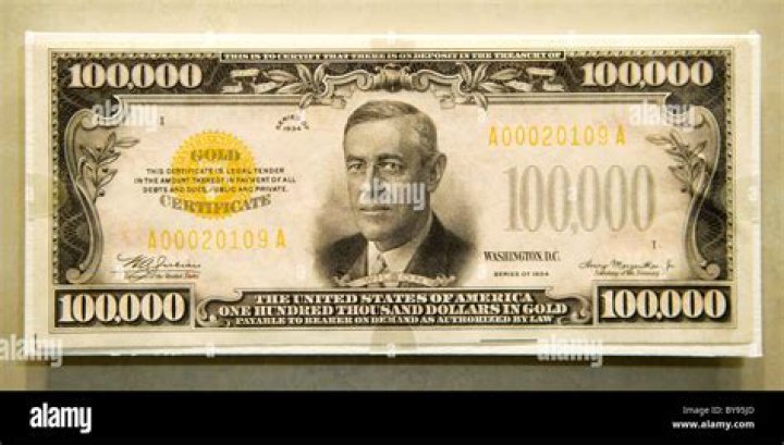 How much is a $100000 bill worth?