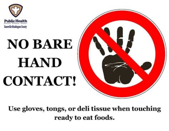 Is it okay to practice bare hand contact to food?