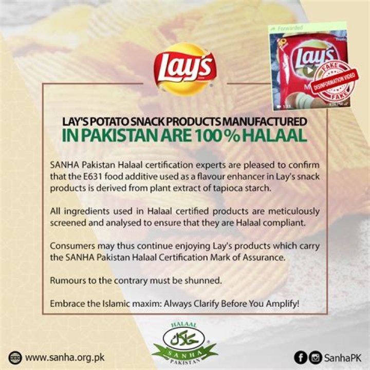 Is lays Halal in Pakistan?