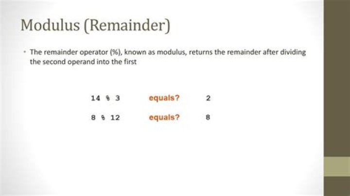 Is modulus the same as remainder?
