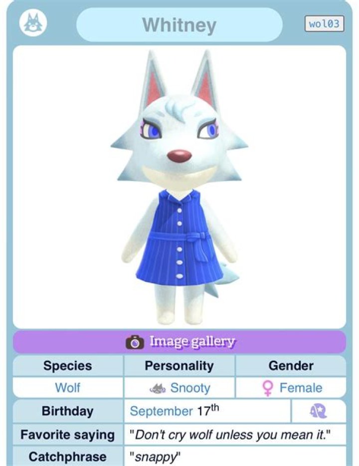 Is Whitney popular ACNH?