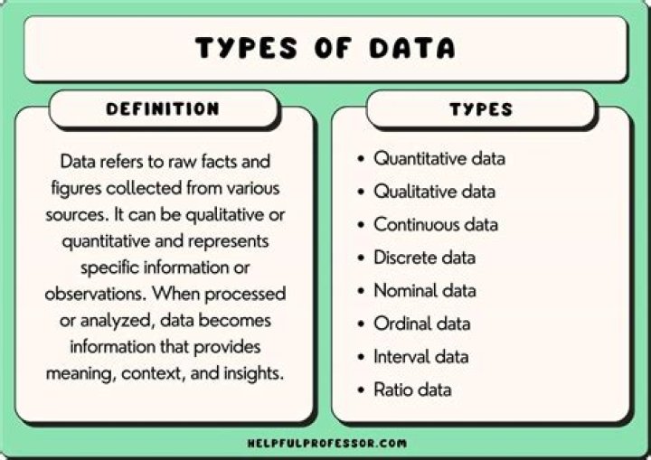 What are the 13 types of data?