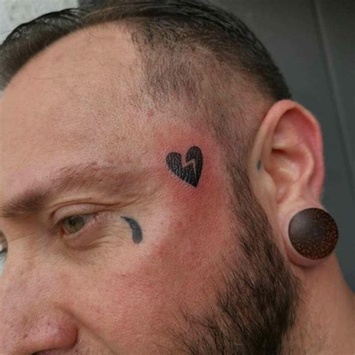 What does a broken heart face tattoo mean?