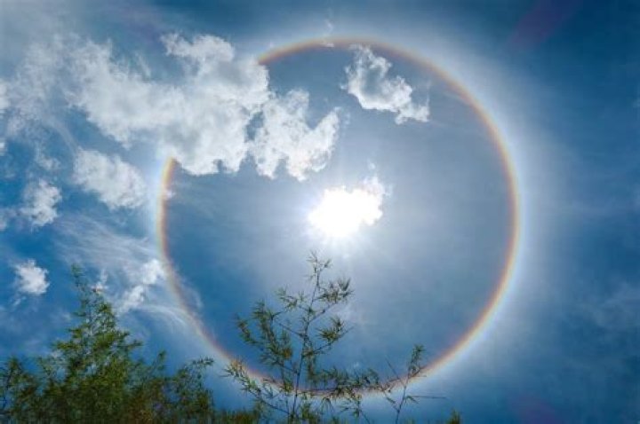 What does a double rainbow around the sun mean?