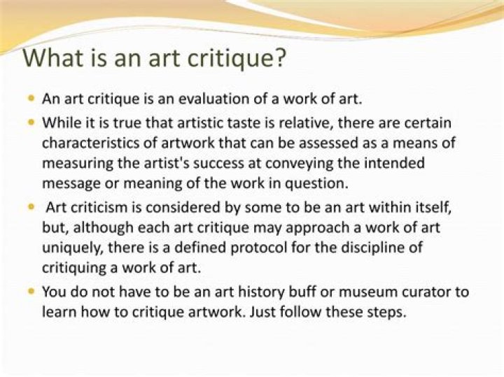 What does critique mean in art?