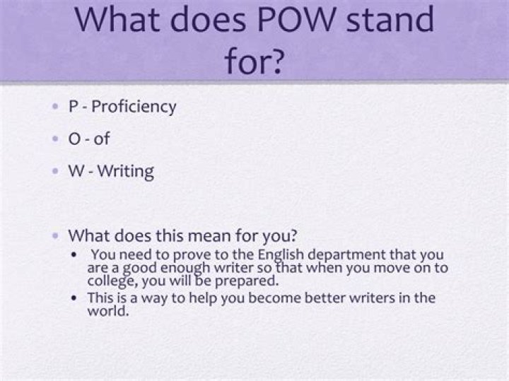 What does POW stand for?
