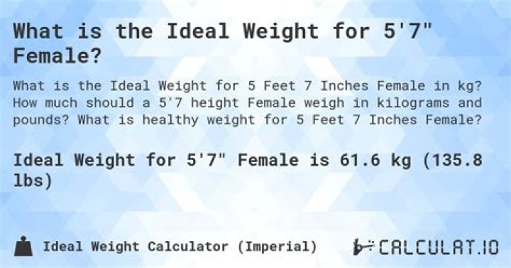 What is an unhealthy weight for 5 7 female?