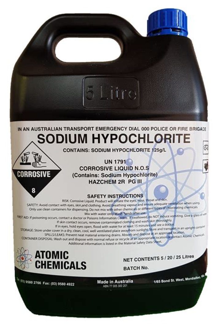What is in sodium hypochlorite?