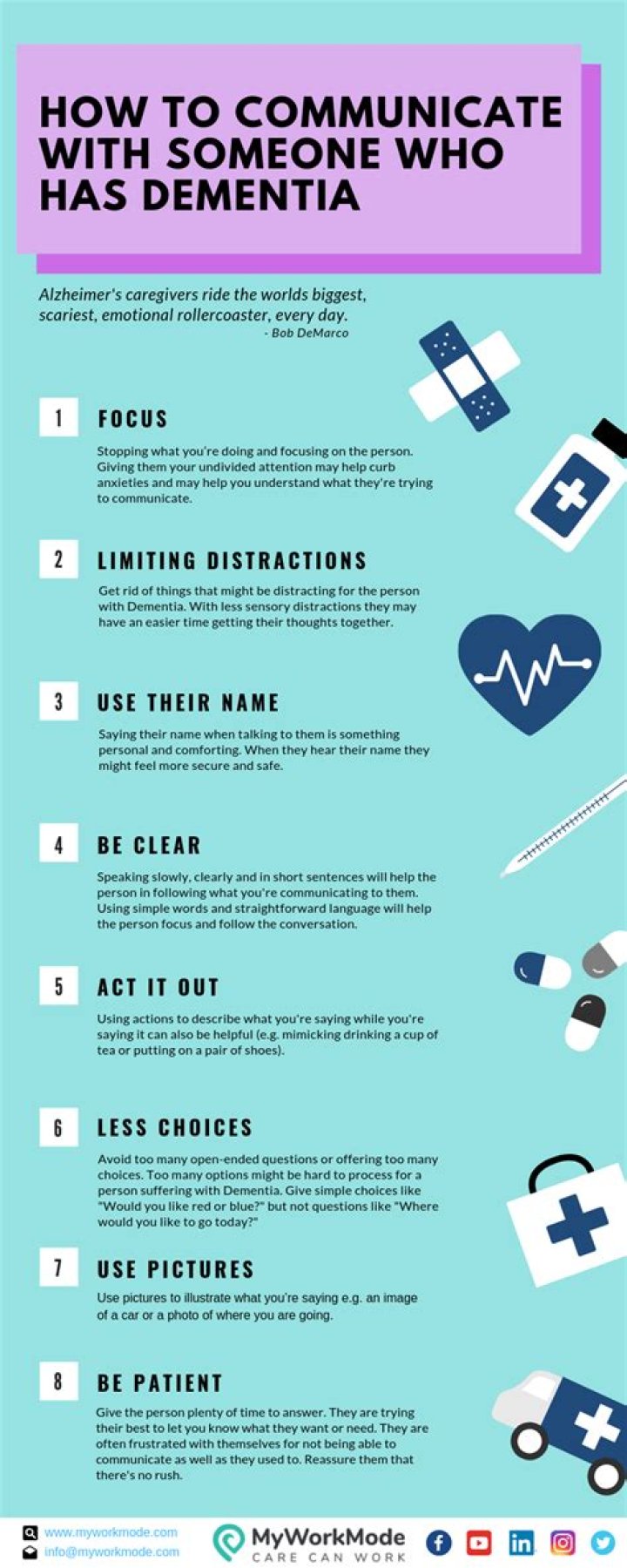 What is the best way to communicate with someone with dementia?