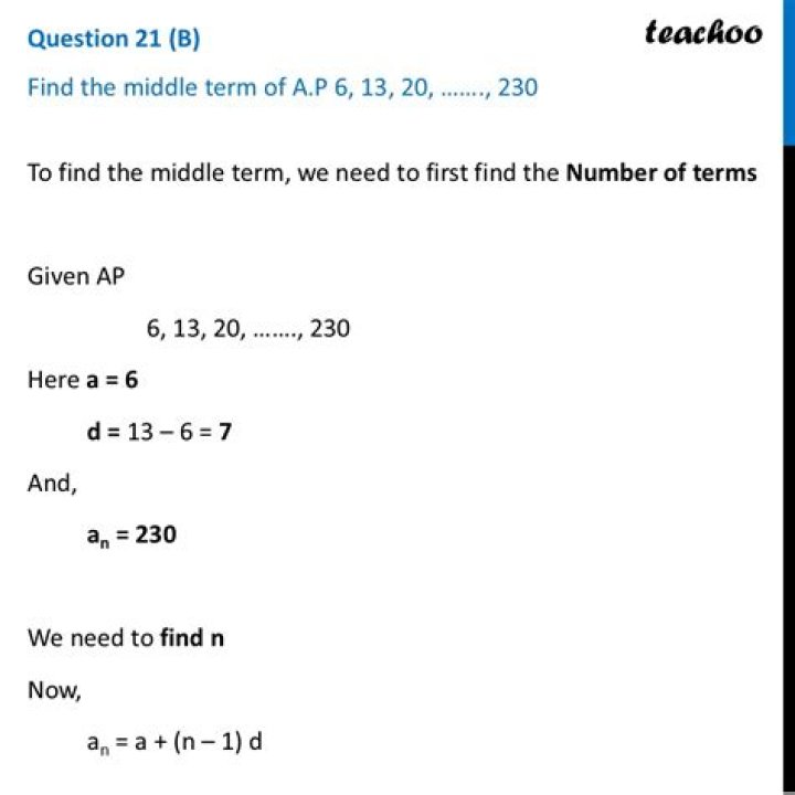What is the middle term of the AP 213205197 37?
