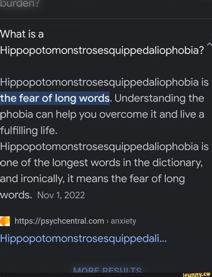 What is the phobia of long words called?