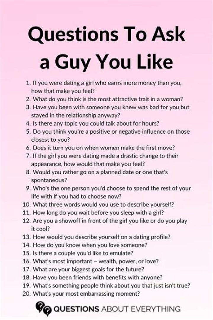 What questions you should ask a guy?
