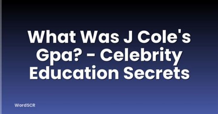 What was J Cole's GPA?