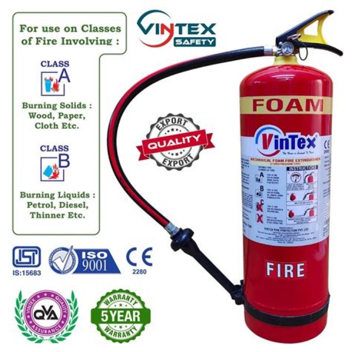 Which foam is used in fire extinguisher?